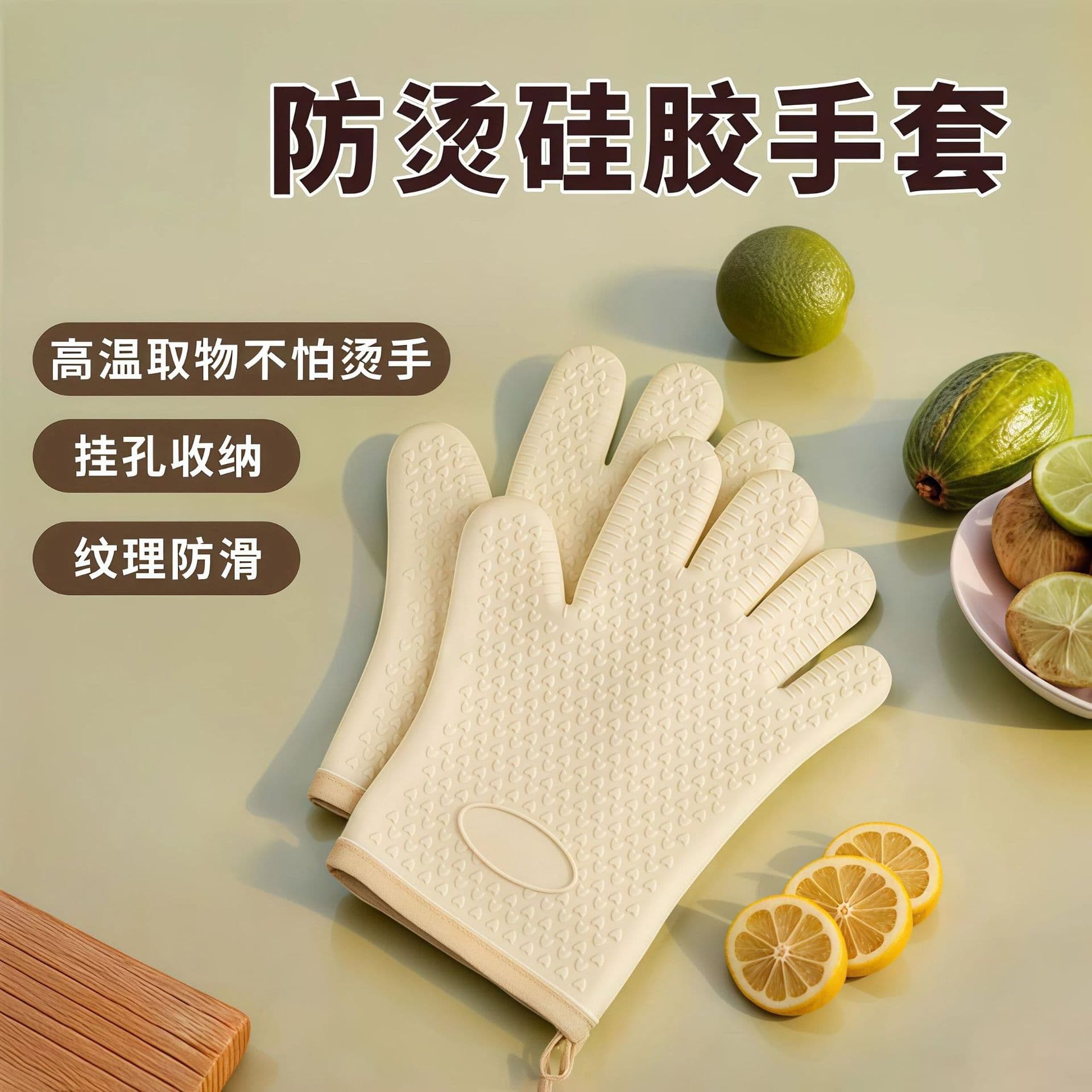 Wholesale Microwave Silicone Heat Resistant Gloves, Thickened Oven Baking Mitts for Kitchen Use