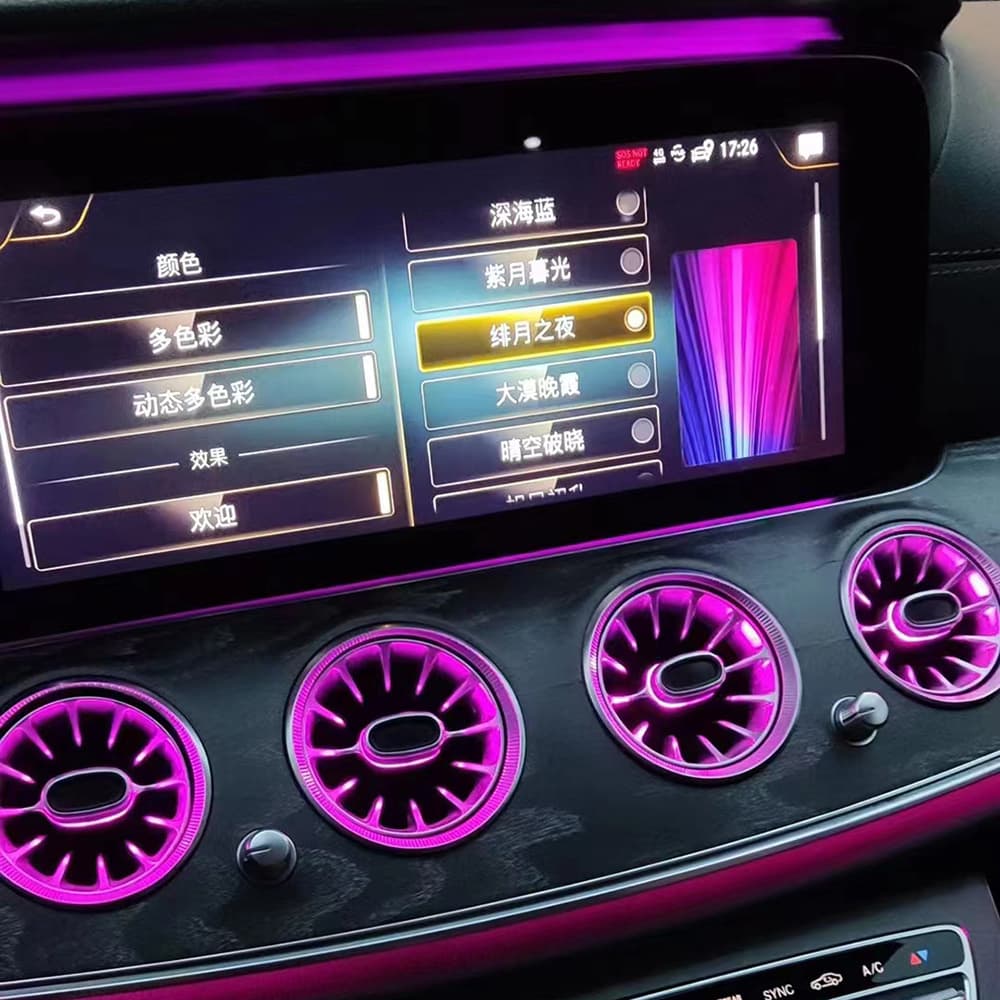 Glow Cover for Mercedes-Benz E-Class W213 3D Rotating Tweeter Car Compatible Air Vent Synchronized Ambient Light