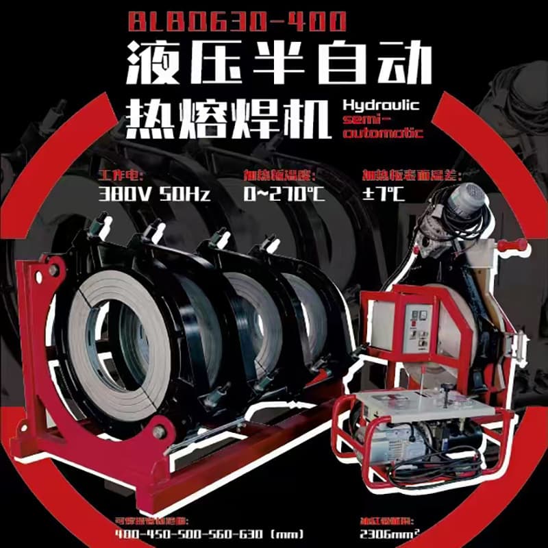 Bada PE pipe fusion equipment 630-400mm pipeline heat fusion butt welder, custom PE pipe welding machine.