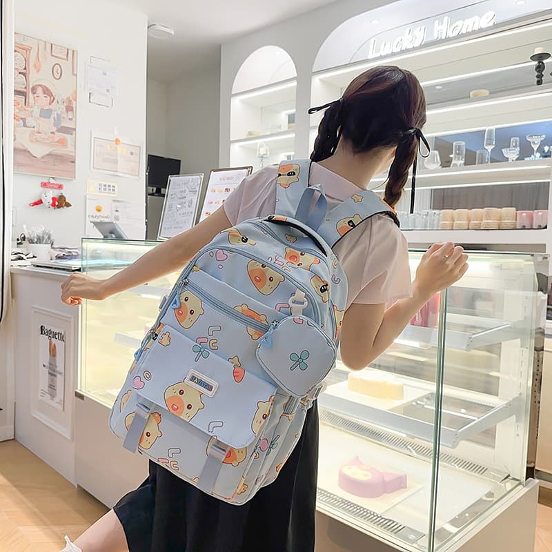 Capybara Lulu Cute Printed Backpack 2025 New Cartoon School Bag for Boys and Girls Lightweight Large Capacity Backpack