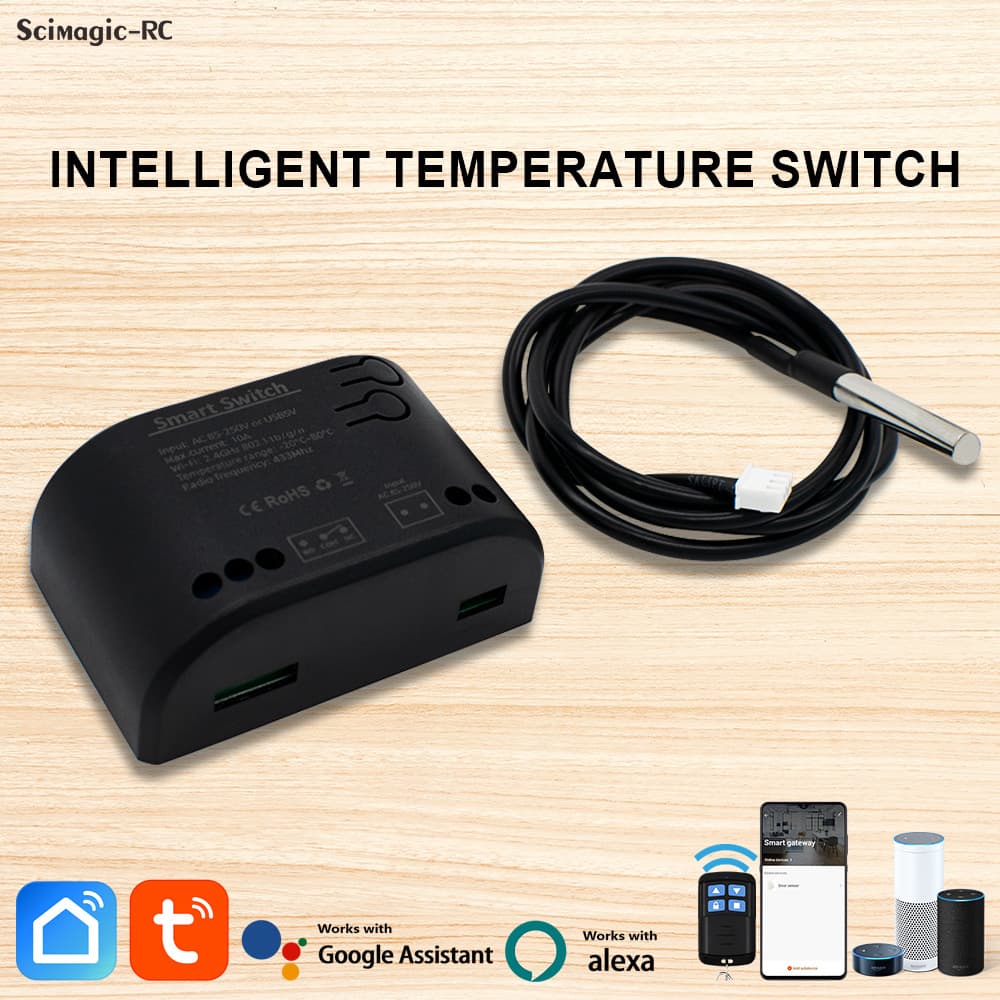 Graffiti-style smart temperature switch with temperature sensor and data statistics, 10A wireless switch with RF 433 function.