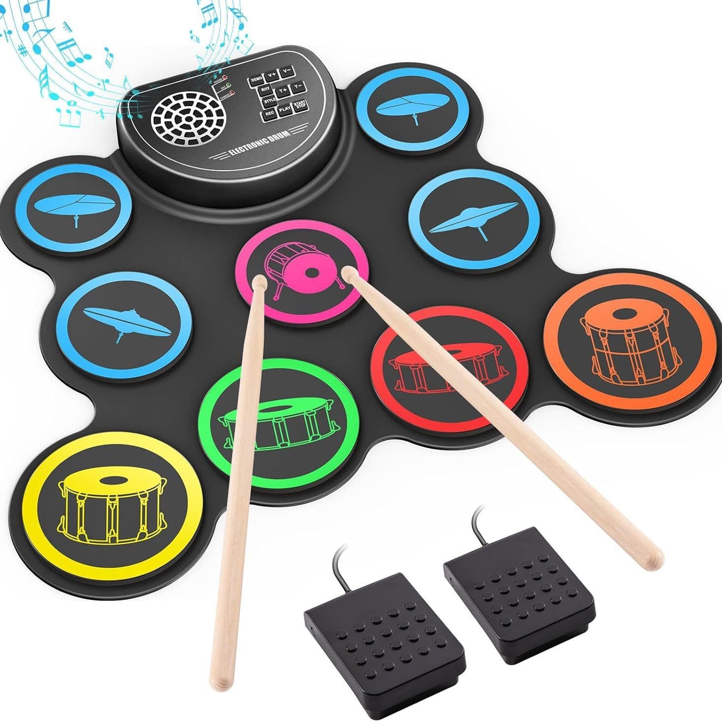 Roll-up Electronic Drum Set, 9-Drum Practice Pad