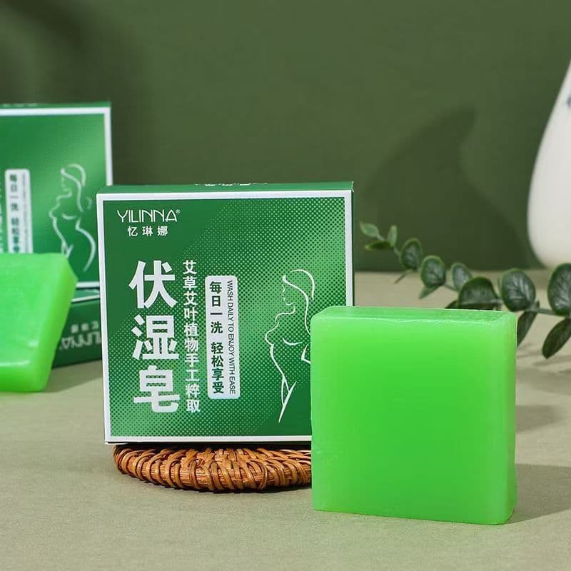 Dampness Relief Soap with Mugwort Essential Oil Handmade Soap Cleansing Moisturizing Wholesale Soap Essential Oil Soap Bath Face Wash Oil Control