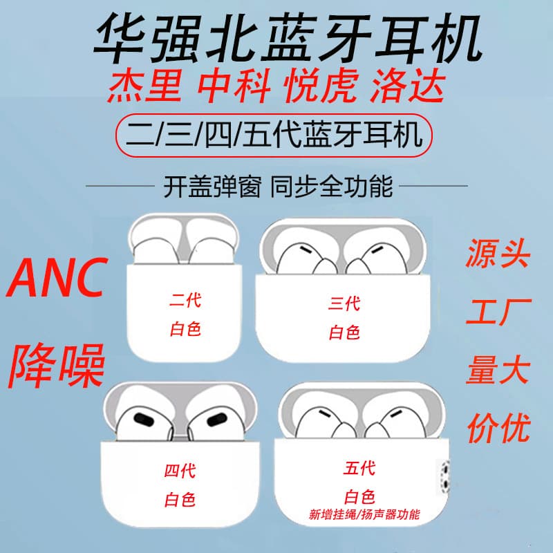 Huaqiangbei Yuehu Fifth Gen Luoda 1562AE Second Third Fourth Gen Pro2 Jieli Zhongke Compatible Apple Bluetooth Headset