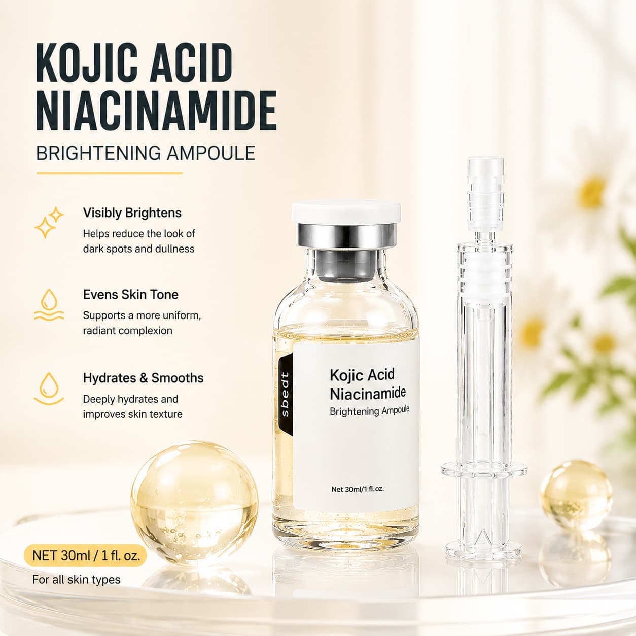 Cross-border Glow Intensive Kojic Acid Ampoule with Niacinamide