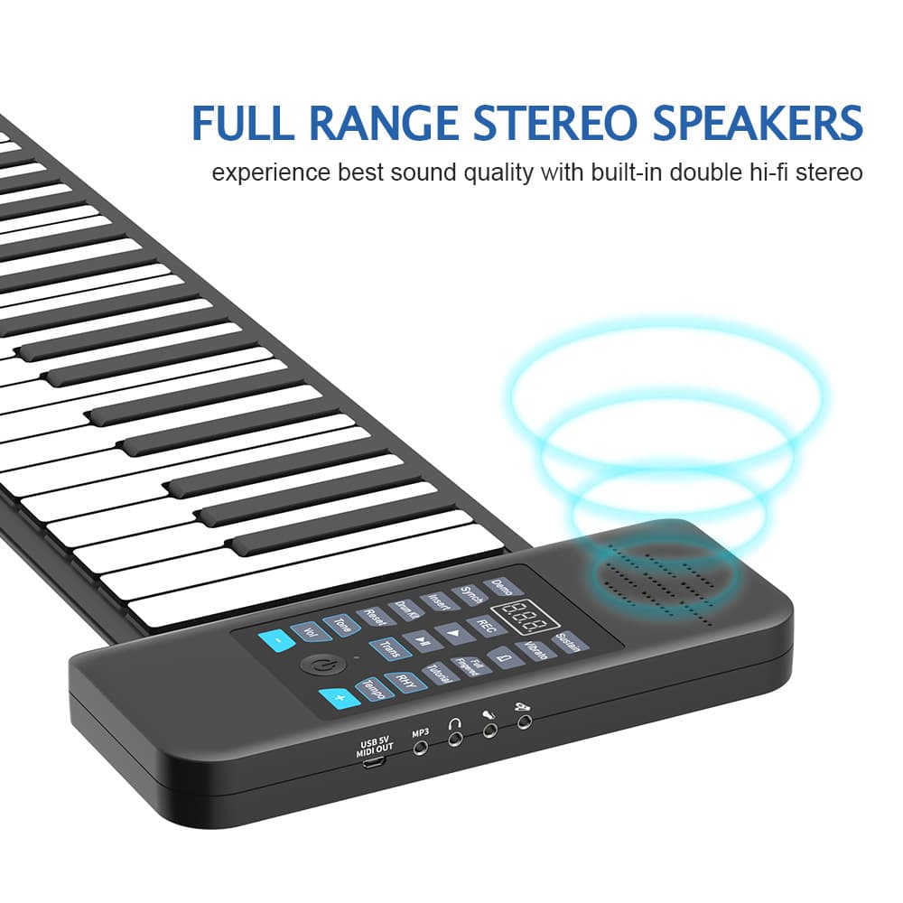 88-key folding hand-rolled electronic piano thickened soft keyboard rechargeable portable beginner cross-border