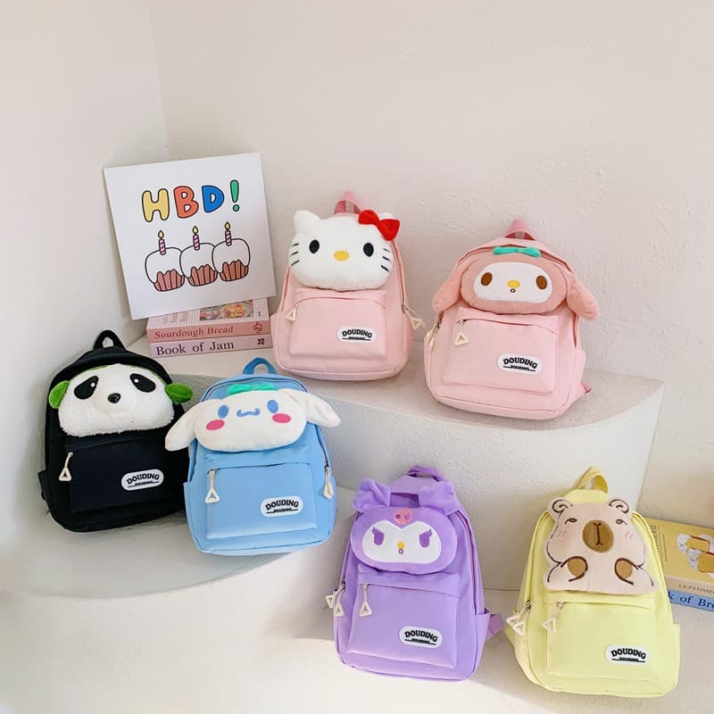 2025 Cross-border Cartoon Kids Backpack for Girls Elementary School Cute Lightweight Plush Middle School Students Campus Shoulder Bag