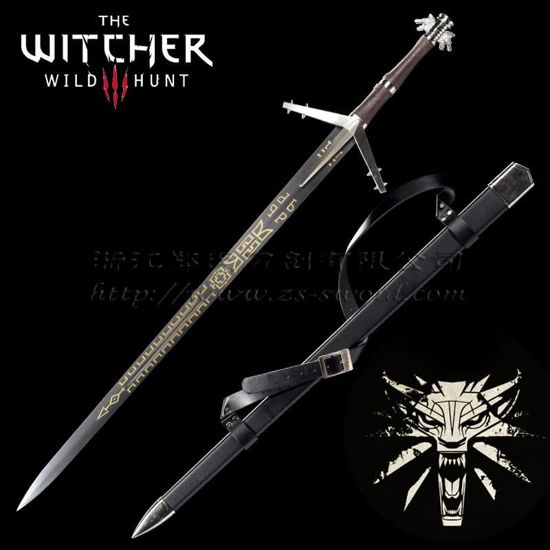 The Witcher Wild Hunt Geralt White Wolf Western Sword Long Sword Sword of the Lady of the Lake anime sword COS props unedged