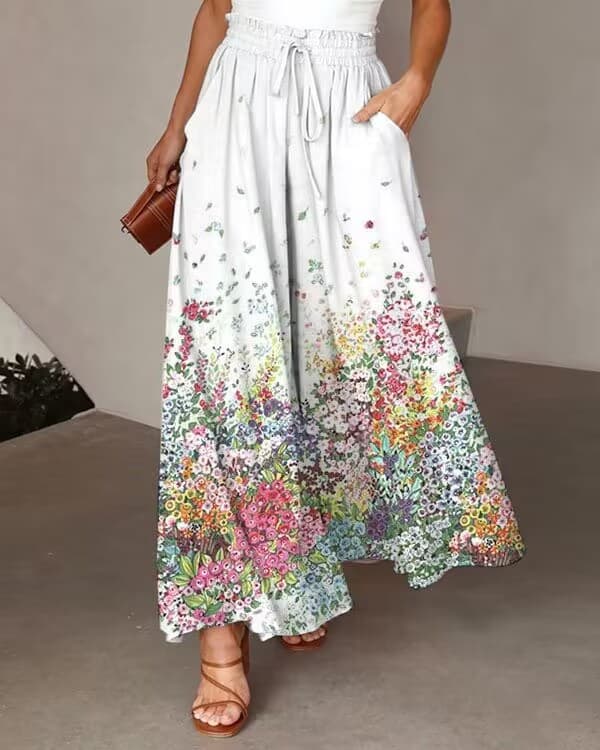 European and American Fashion New Style Skirt Pants, Women's Workwear Dress Pants, Casual Versatile Wide-Leg Long Pants with Elegant Commuter Style, Summer