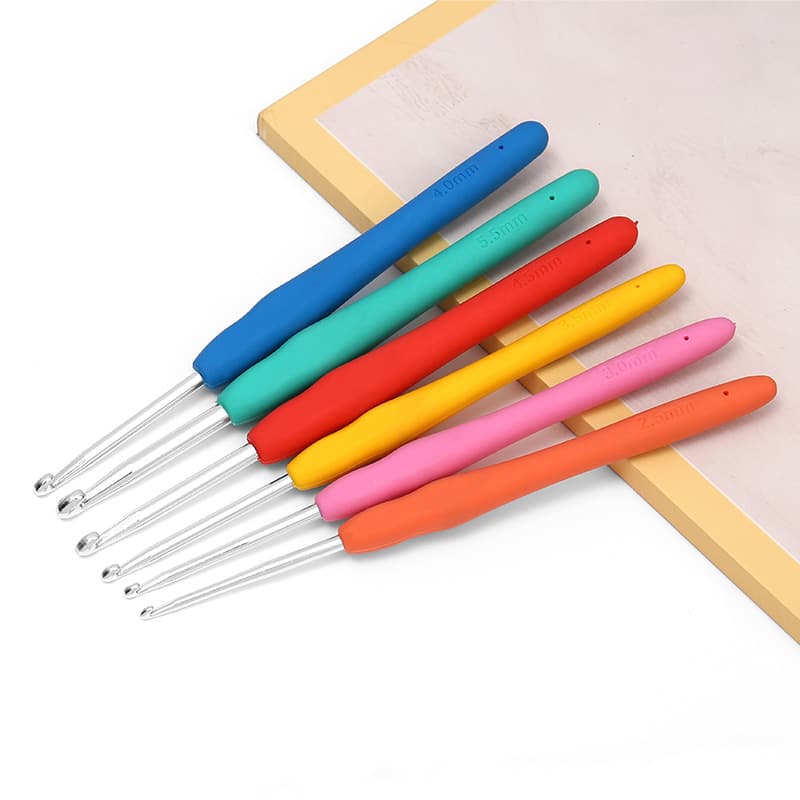 Extended Soft Handle Crochet Hook TPR Solid Crochet Hook Handmade DIY Knitting Tool Crochet Hook Set Aluminum Oxide Crochet Hook