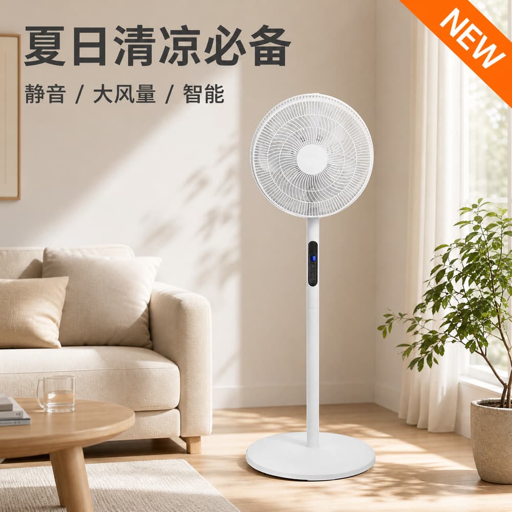 Powerful floor fan 16-inch silent energy-saving high wind shaking head household electric fan drop shipping