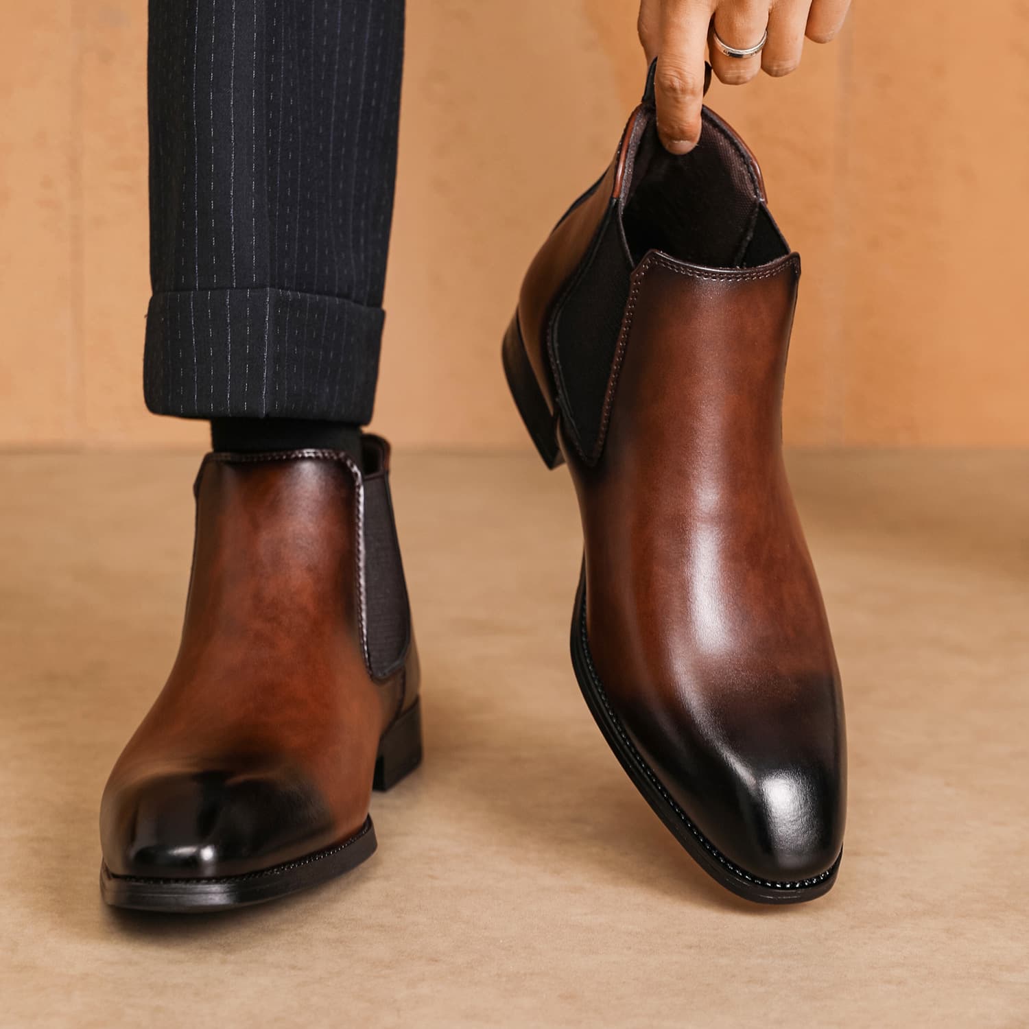 4039 Cross-Border Men's Shoes, Autumn New Leather Boots, Classic Men's Chelsea Shoes - Cross-Border US Kuwell Special Line