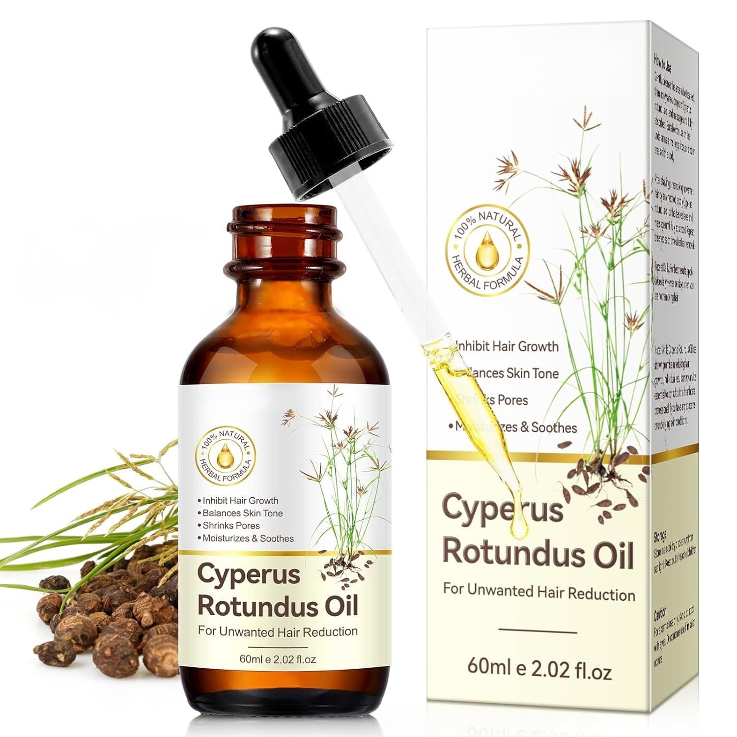 Cross-border Best Seller Cyperus Rotundus Oil Reduces Hair Growth Inhibition 60ml