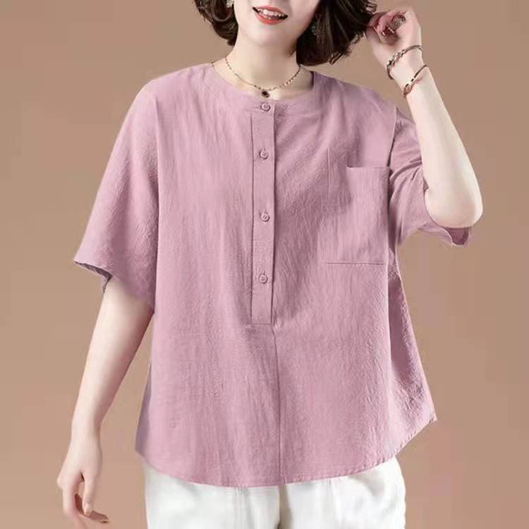 Pure Cotton Short-Sleeve T-Shirt for Women Plus Size 2024 Summer New Style Middle-Aged Mom Loose Fit Cover Belly Shirt Top