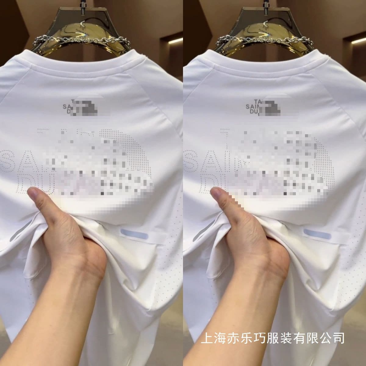 The North Face Quick-Dry Short Sleeve Summer New Ice Silk Cool Breathable Laser Perforated Crew Neck Men's T-Shirt Sports Wholesale