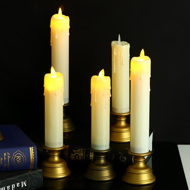 New Cross-Border LED Electronic Candle, Birthday, Wedding, Buddhist, Cylindrical, Romantic, Flickering, Home Candle Holder
