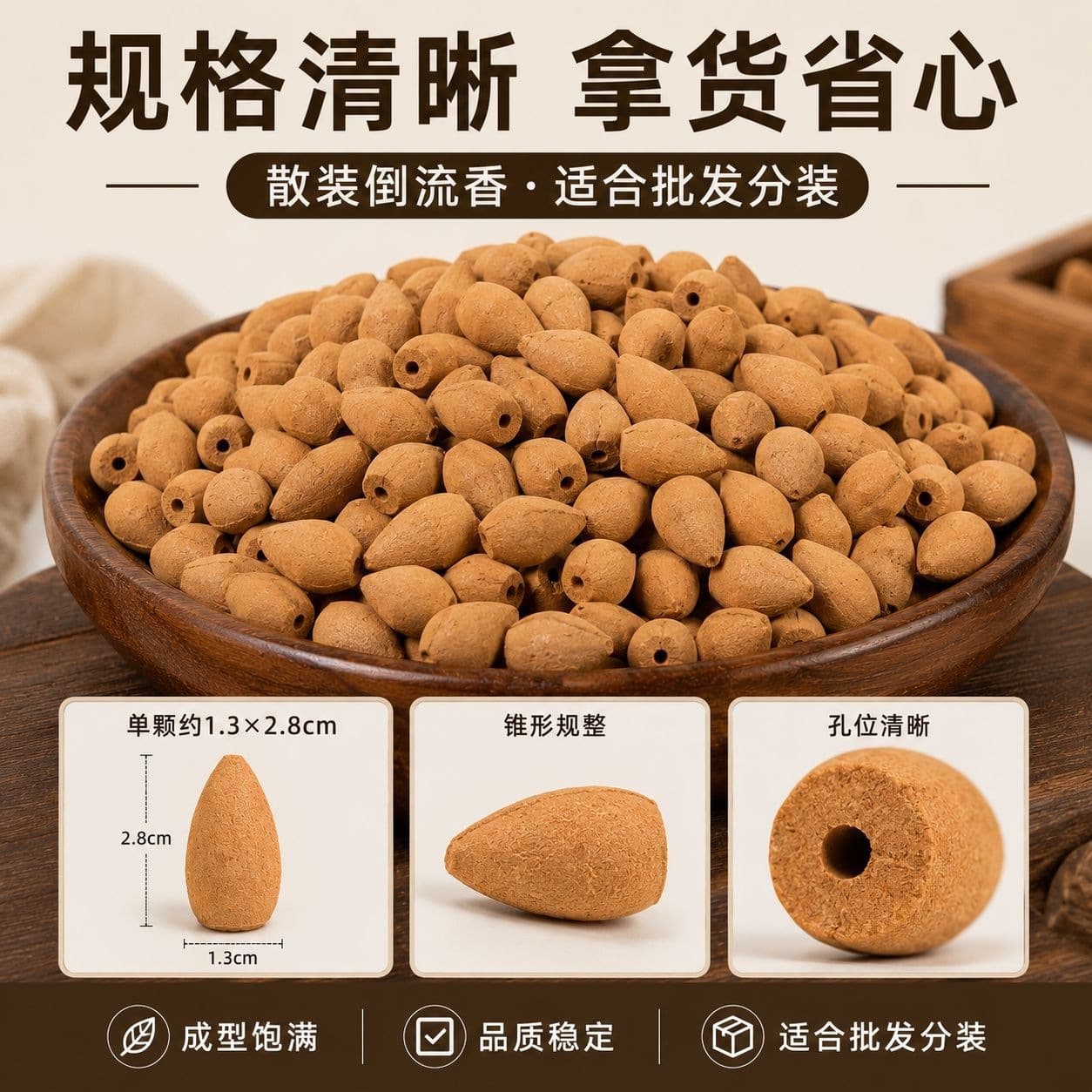 Wholesale Direct from Factory Sandalwood and Agarwood Backflow Incense Cones, Natural Osmanthus, Cedar, and Mugwort Home Fragrance for Smoke Viewing