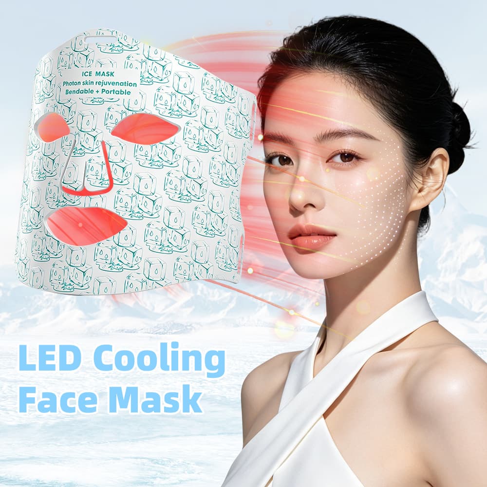 Cross-border Ice Therapy Beauty Mask FDA 510K Home Facial Beauty Device LED Large Panel Red Light Face Mask Beauty Instrument