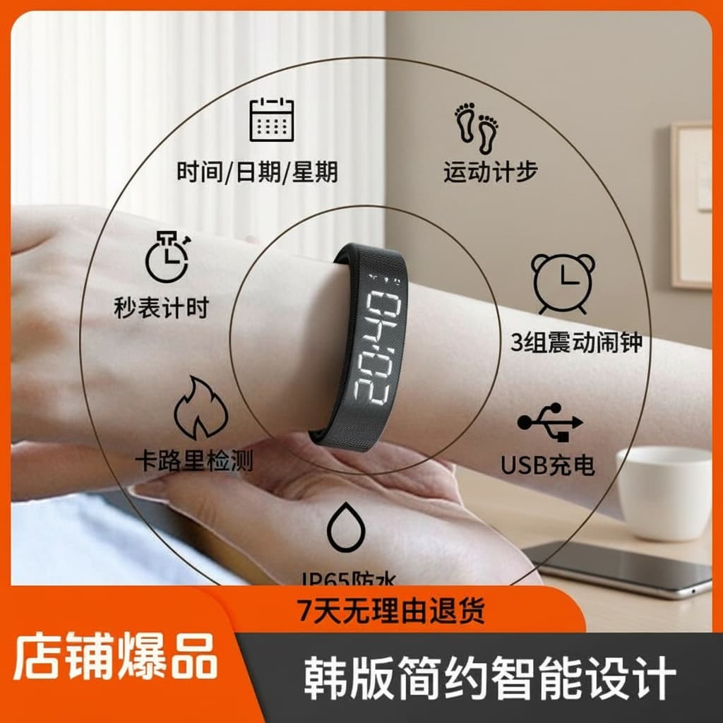 T5C Smart Watch FD68S Smart Band Round Screen Color Display Music Weather Step Counter Sports Band