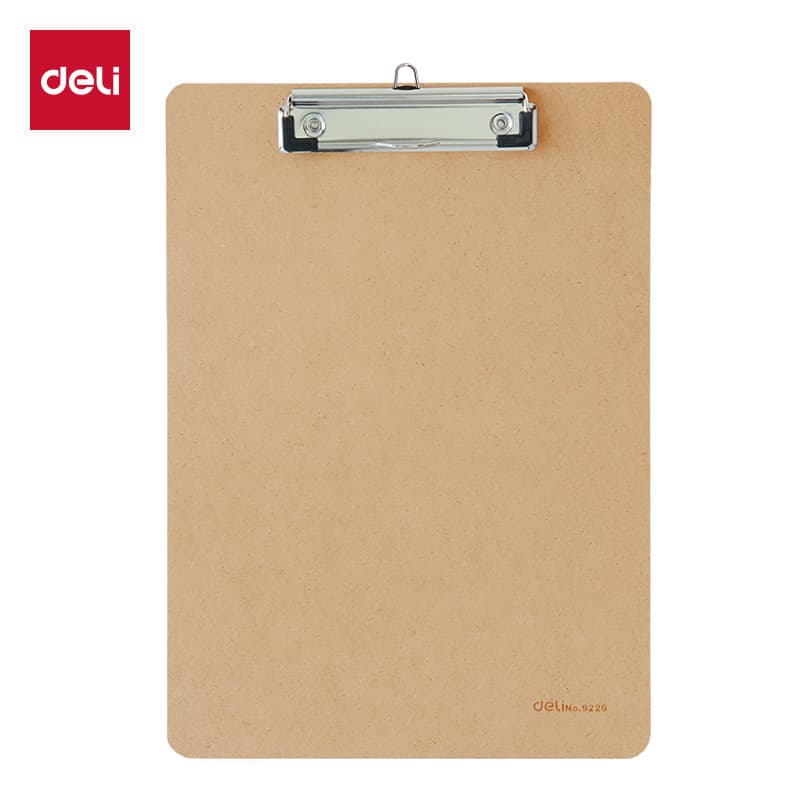 Deli Office 9226 A4 Wooden Clipboard, Wooden File Folder, Vertical Writing Clipboard