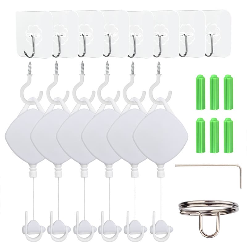 6-Pack Cable Organizer, Auto-Retractable Cord Reel Box, VR Headset Cable Hook