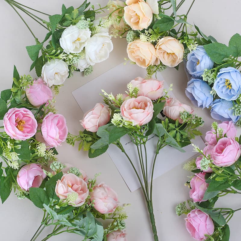Artificial Peony, Camellia, Rose, Ins Romantic Fake Flowers, Living Room Decoration Silk Flowers, Wedding Bouquet