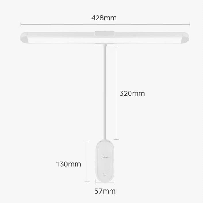 Midea desk lamp bedroom learning clip lamp student bedside reading dormitory rechargeable small desk lamp MT-9T3