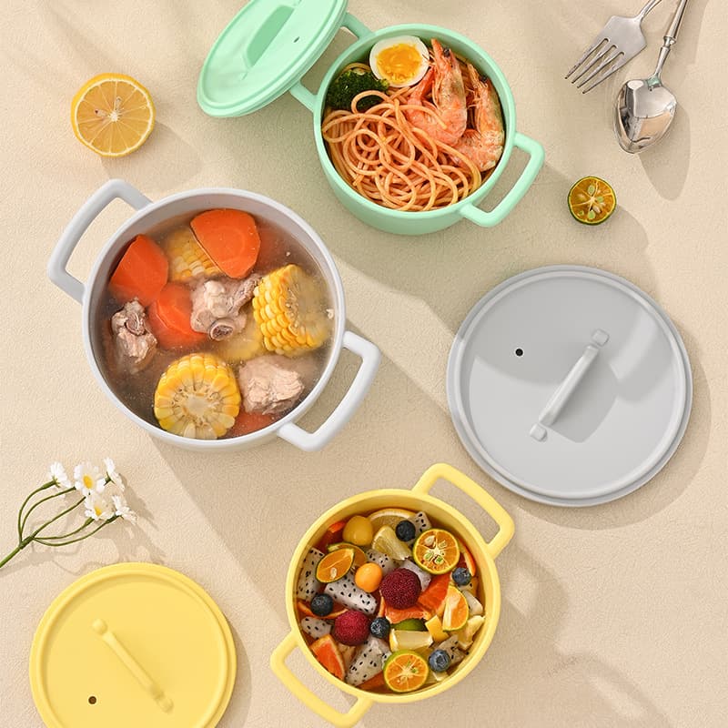 Korean food-grade silicone pots, microwave oven special utensils, steaming rice cooker, heating food, high temperature resistant steamer with lid