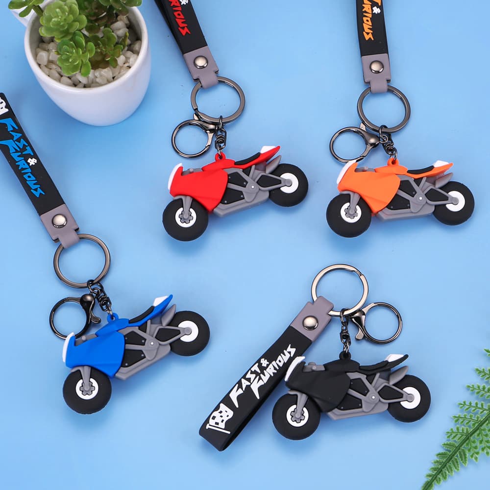 Creative Cool Motorcycle Keychain Kids Backpack Pendant Cute Motorcycle Boy Accessories Gift Wholesale