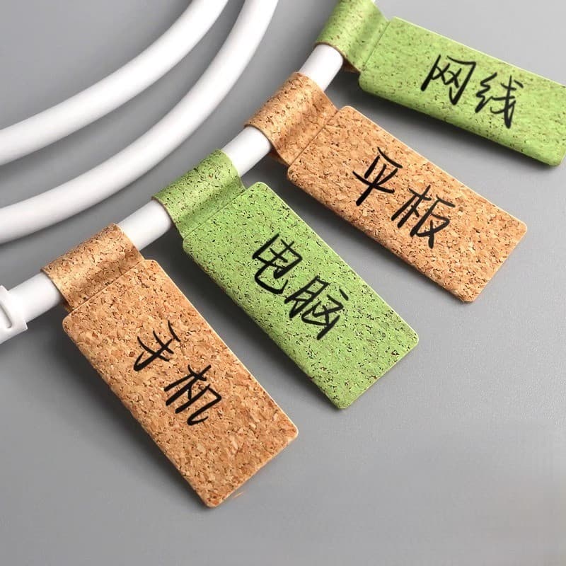 Cork wire labels, data cable labels, power cord labels, charging cable labels, network cable labels, charger classification and storage markers