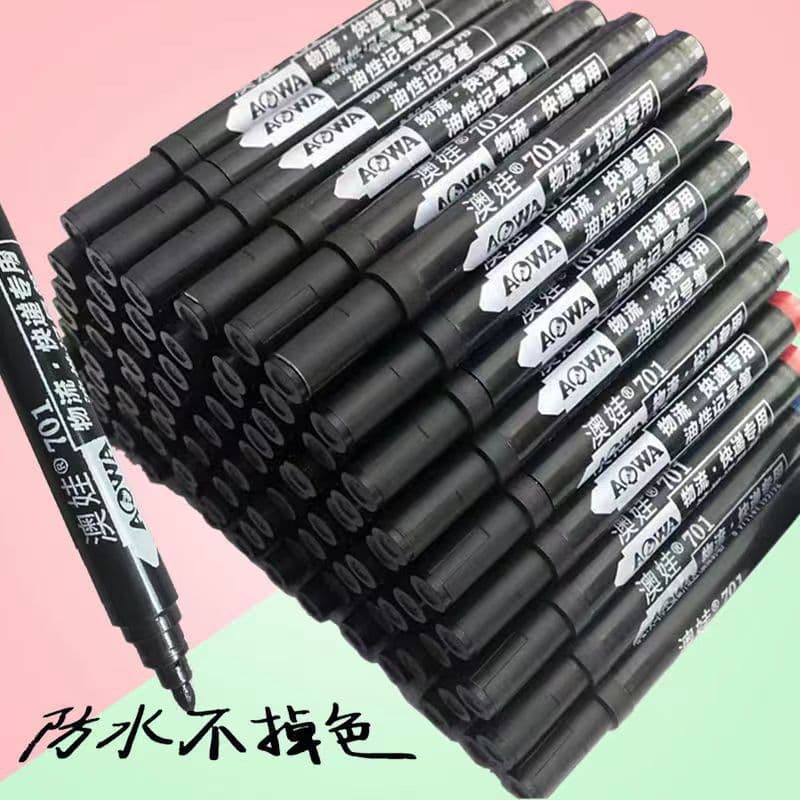 Oil-based marker black permanent marker quick-dry thick tip marker non-fading logistics express marking pen label pen