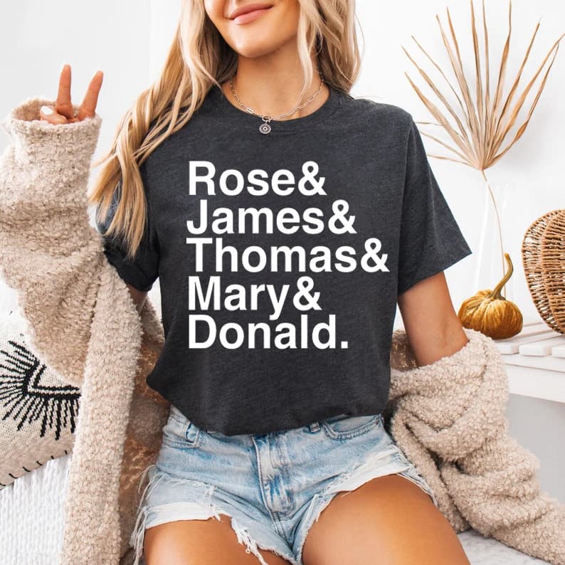 Wholesale Export Rose James Thomas Mary Donald Simple Printed Short Sleeve T-Shirt Women's Casual