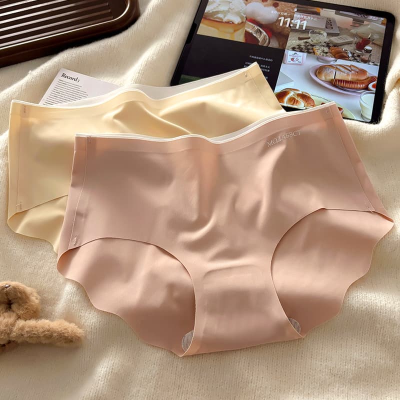 Seamless Women's Underwear, Cotton Crotch, Antibacterial, Breathable, Sports Yoga Panties, Mid-Waist Briefs