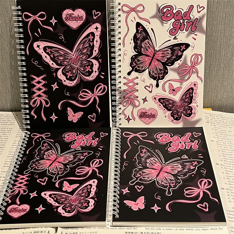 A5 butterfly coil notebook ins style high-looking thickened notebook student girl heart good-looking notebook notepad
