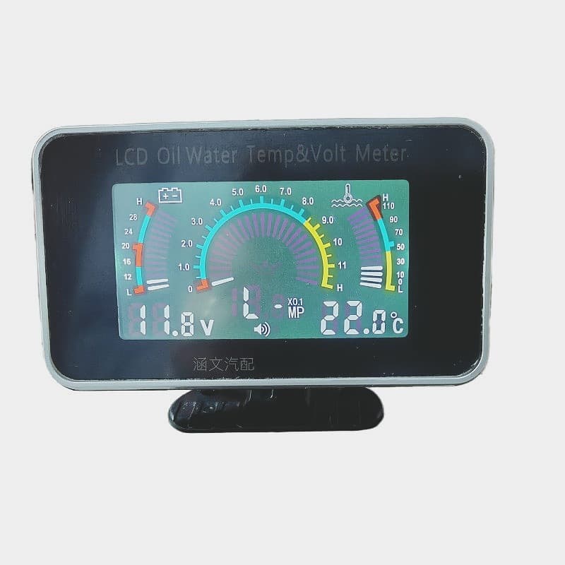Cross-Border Automotive Engineering Vehicle Agricultural Vehicle Modification LCD Water Temperature Voltage Oil Pressure Gauge Three-in-One Combination Meter
