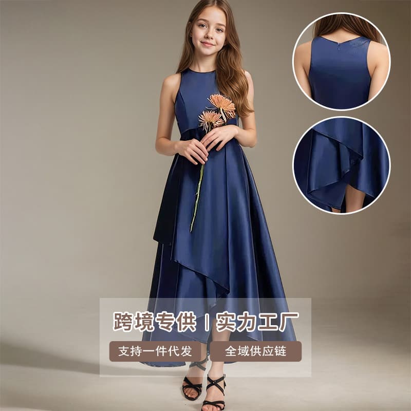 Teenage Formal Dress Skirt Sleeveless Vest Uneven Mature Elegant Solid Color New Model Wedding And Important Occasions Pageant