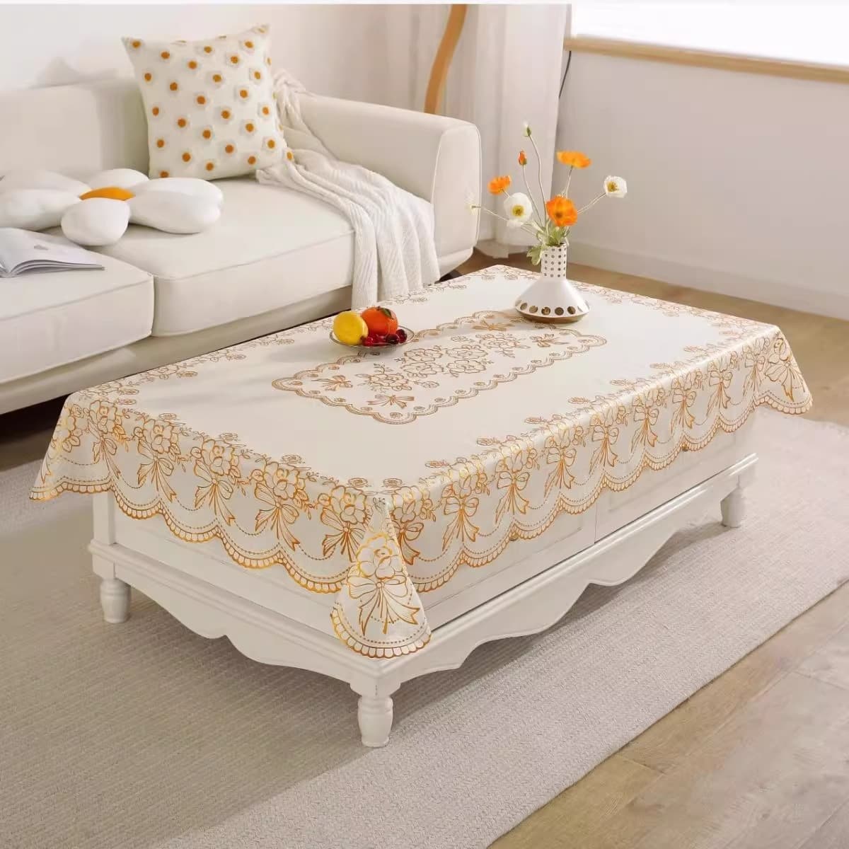 Tablecloth Waterproof Heat-Resistant Dustproof PVC Wipe-Clean Plastic Table Cover Coffee Table Mat Dining Table Coffee Table Cloth Cover Coffee Table Tablecloth