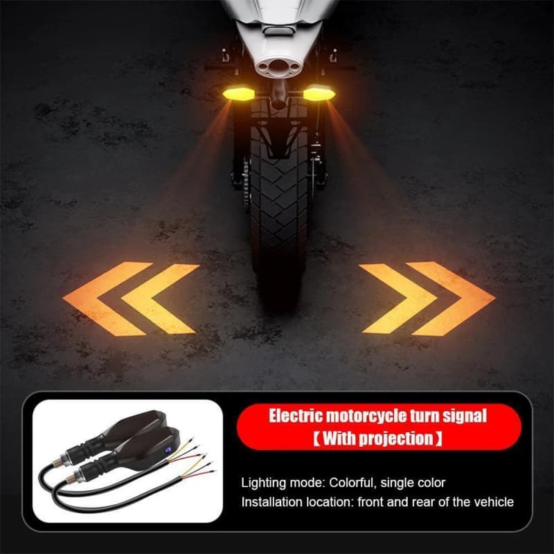 Motorcycle LED Electric Vehicle LED Projection Turn Signal Light Ground Illumination High Brightness Warning Light Colorful Range LED Light