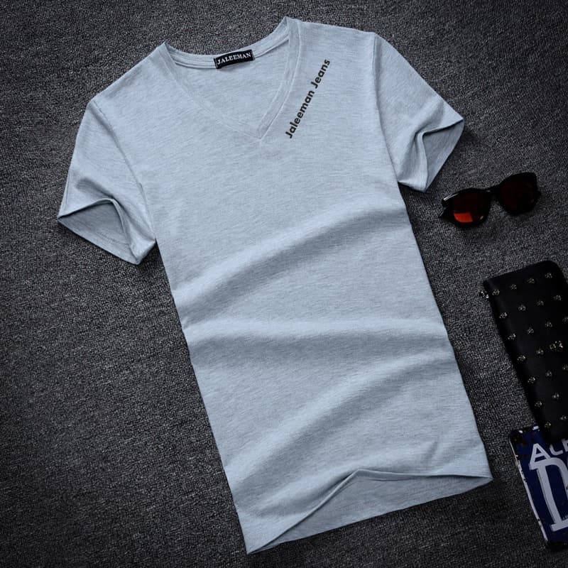 Men's Short Sleeve T-Shirt Summer V-Neck Short Sleeve T-Shirt Base Layer Slim Fit Casual Short Sleeve T-Shirt Drop Shipping