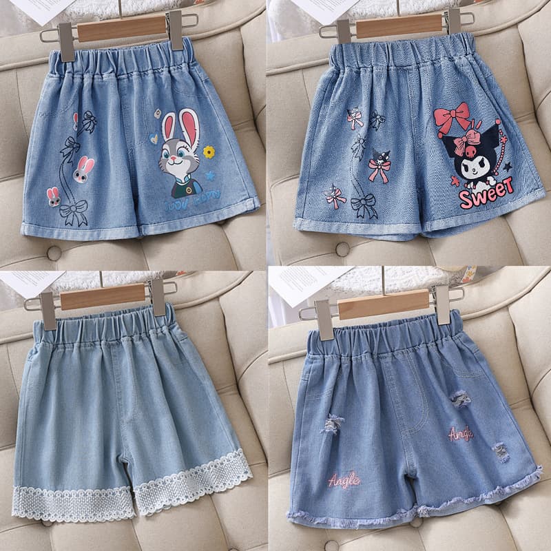 Girls' Denim Shorts 2026 Summer New Trendy Loose Baby Thin Medium-Large Girls' Shorts