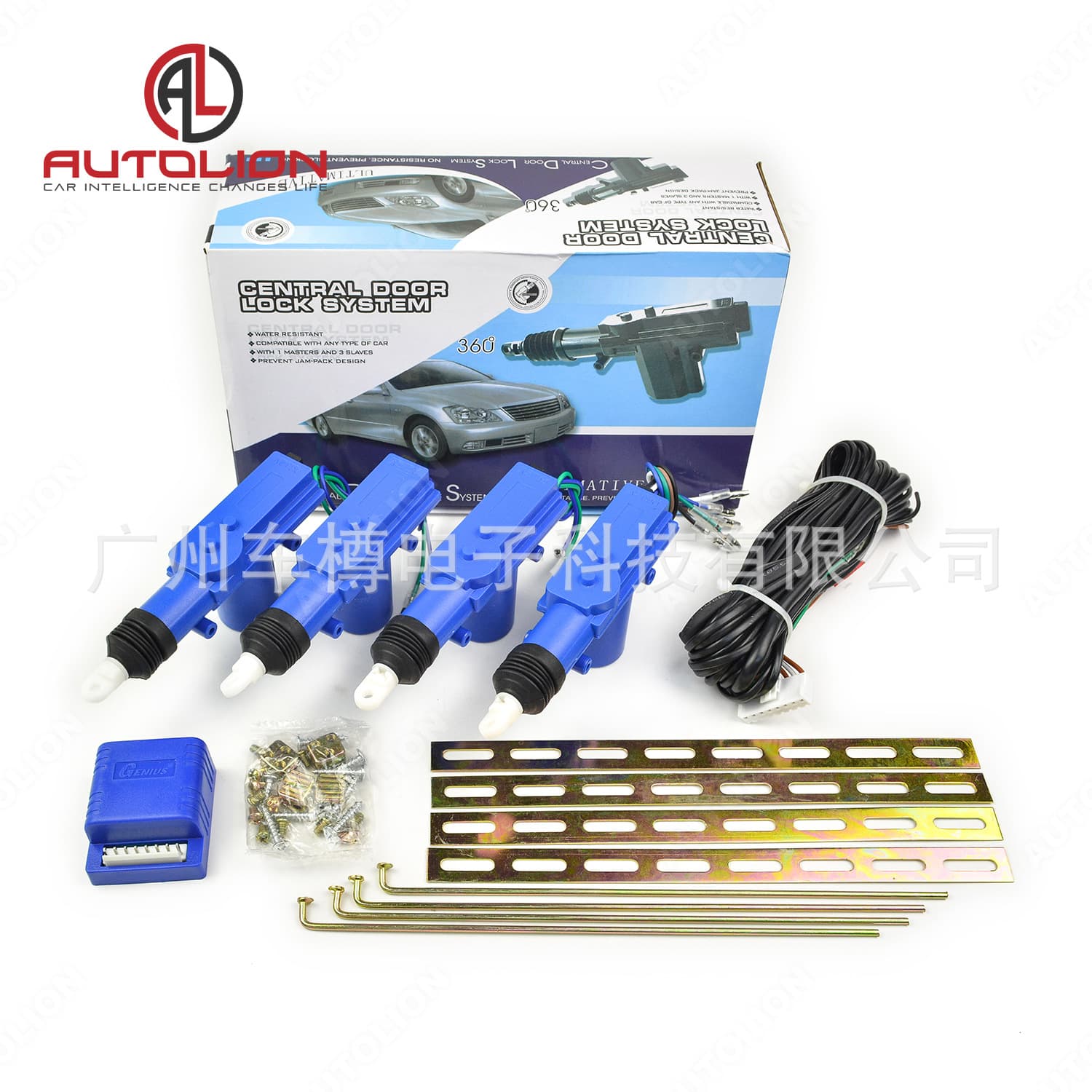 12V central locking system for 4 car doors, 5/2 wire motor, anti-theft locking device, remote control lock