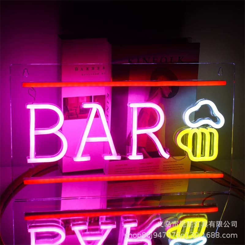 Source manufacturer new back panel neon light acrylic bar party atmosphere decorative light