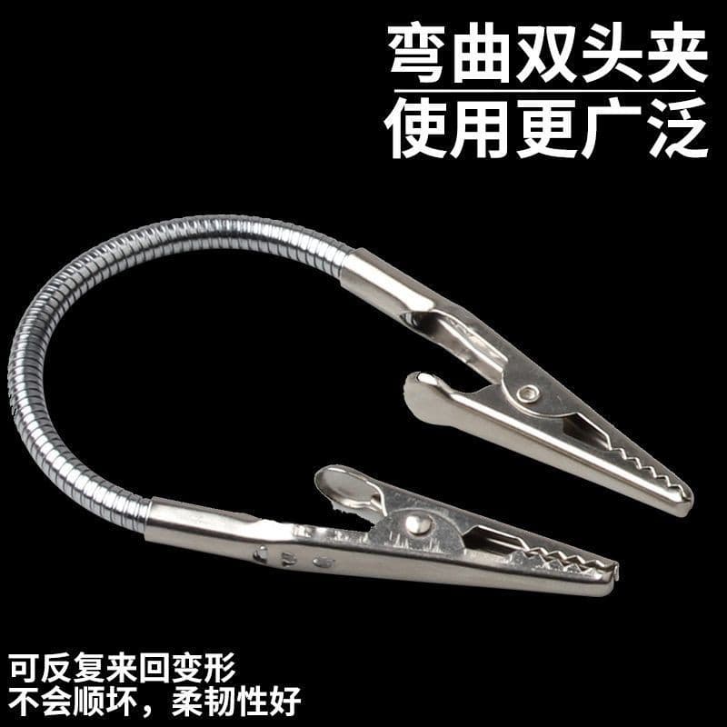 Universal Rotating Double-headed Alligator Clip, Flexible Hose Note/Photo Holder for Any Direction Bending