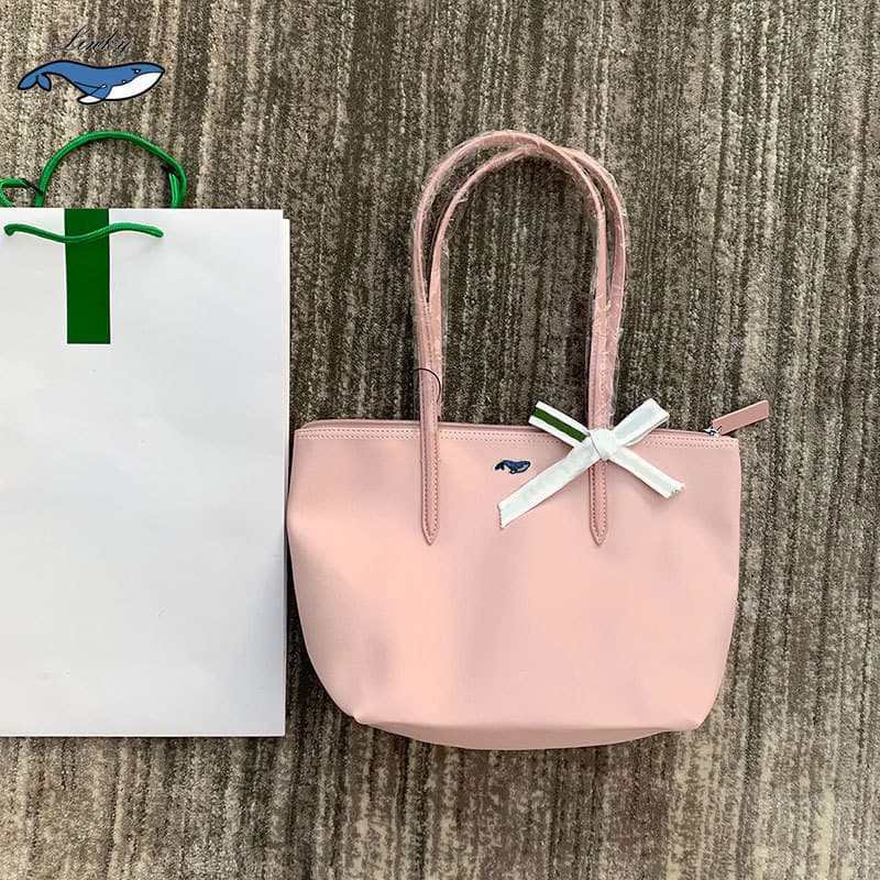 Small horizontal style French fashion crocodile PVC shopping bag shoulder portable tote bag dumpling bag waterproof backpack large