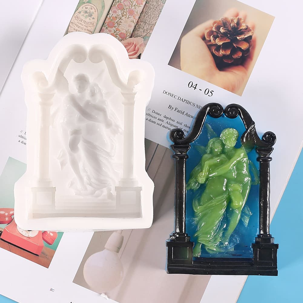 DIY Silicone Mold Chocolate Mold Ancient Greek Couple Love Angel Roman Arch Silicone Mold
