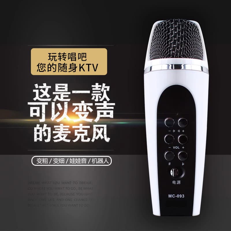 Voice Changer Microphone Sound Card for Singing, Male to Female Mic for Quanmin K Song, USB Mic for Live Streaming, Portable Mic