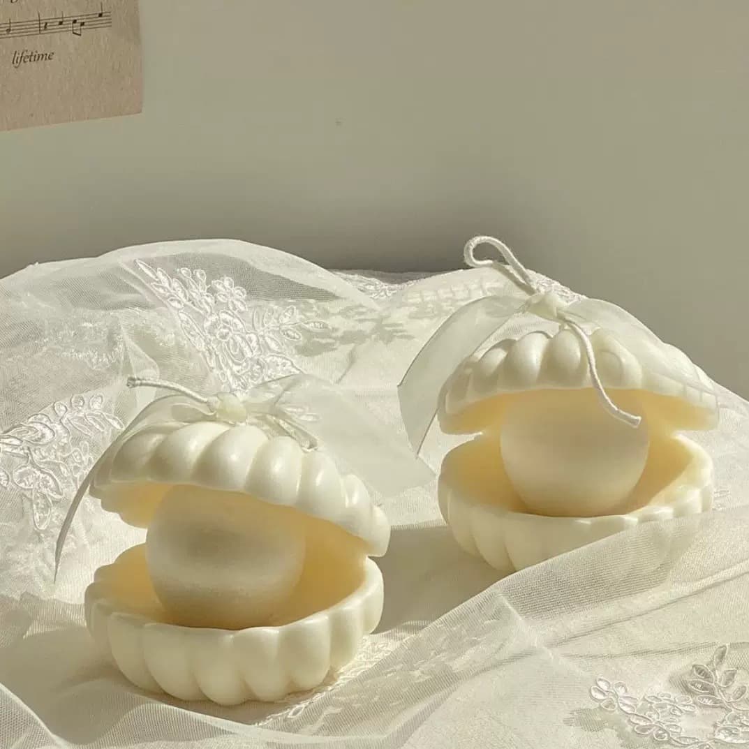 Pearl Shell Shape Candle Silicone Mold DIY Shell Plaster Soap Baking Decoration Mold Cross-Border Wholesale