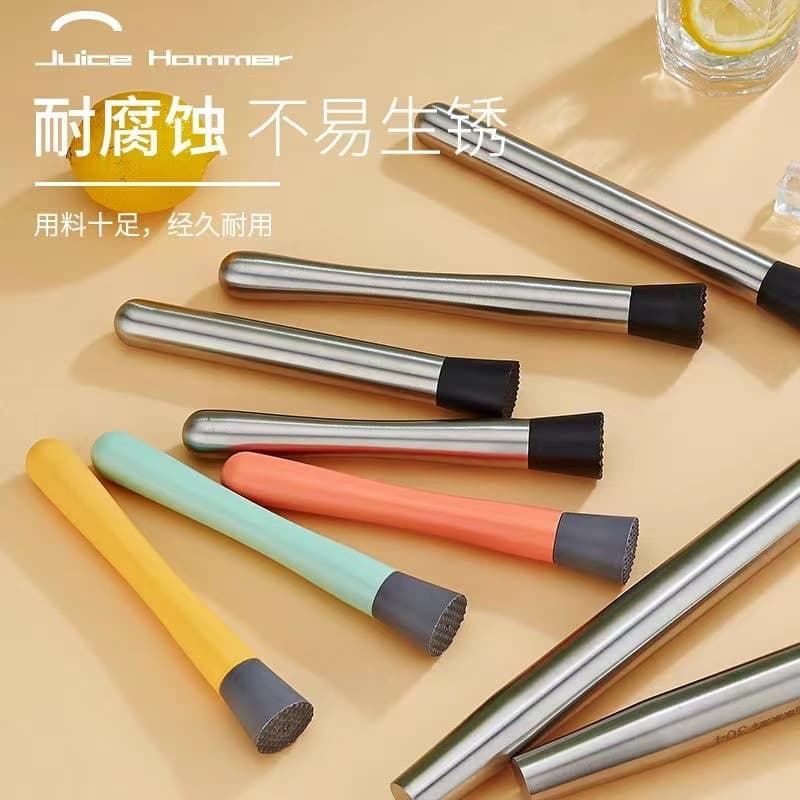 Stainless Steel Ice Crusher, Muddler, Lemon Press, Cocktail Crushing Tool