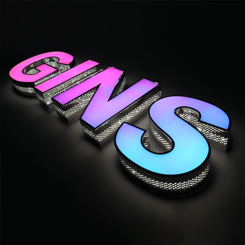 Custom Sign Glowing Letter Lightbox Acrylic Stainless Steel Waterproof Trim Backlit Letters Outdoor Resin Mini Letters