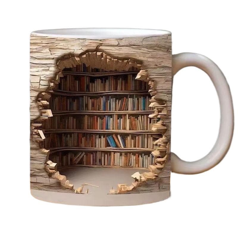 3D Visual Effect Ceramic Mug, Home Office Coffee Cup, Graduation Gift for Men and Women, Water Cup for Classmates